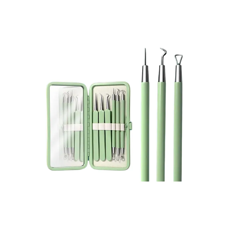 XIAOTIANLAI Pimple Extractor Blackhead Extractor Set Tools Cell Pincher Tweezers Pore Cleanser Beauty Salon 6 Pcs Set-1