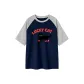Navy Blue & White Heather Gray
