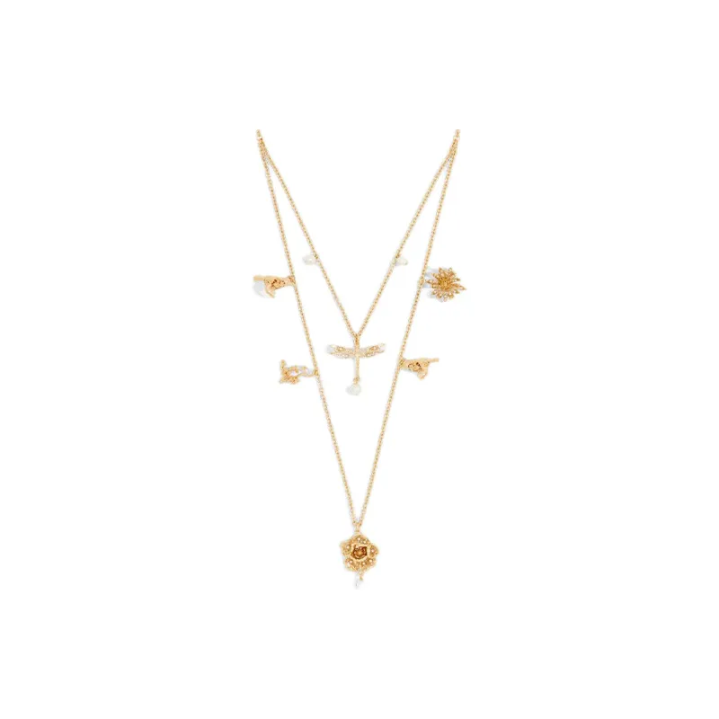 DIOR Resin, Metal Necklaces Unisex Gold-0