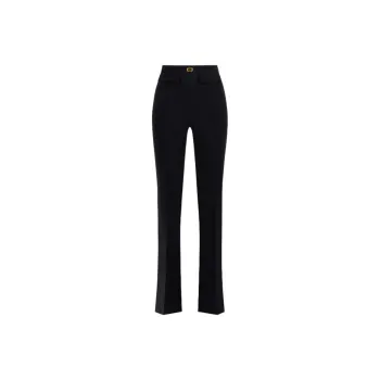 Elisabetta Franchi Logo Plaque Crêpe Trousers
