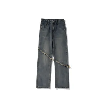 RASHOMONG Jeans Unisex Denim Blue