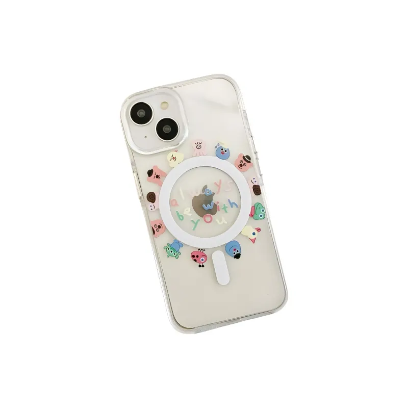 Wei Xin Acrylic Material Circle Monster Magnetic Phone Cases Compatible With IPhone 16/15 Pro Max/Apple 13/14 Pro/Max-1
