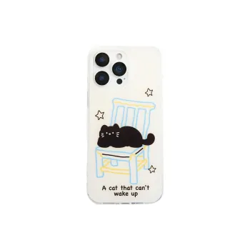 Sopi Acrylic Material Chair Black Cat Phone Cases Compatible With IPhone 16/15 Pro Max/Apple 13/14 Pro/Max