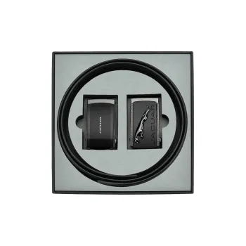 JAGUAR Cow Leather Belts Men's Black 3.5cm