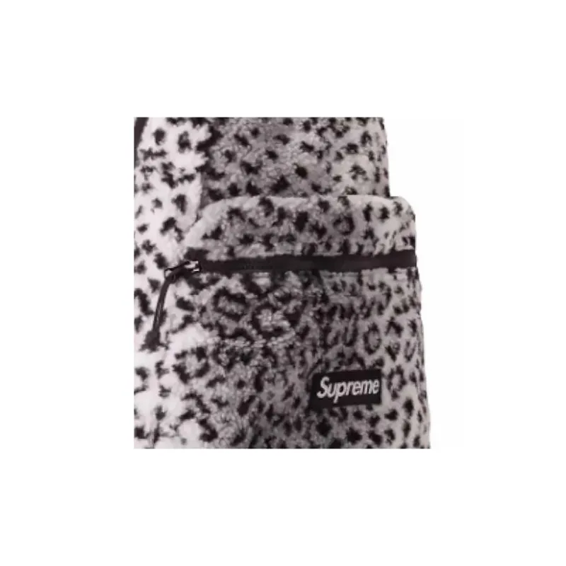 Supreme Plush Backpack Unisex Black & White-2