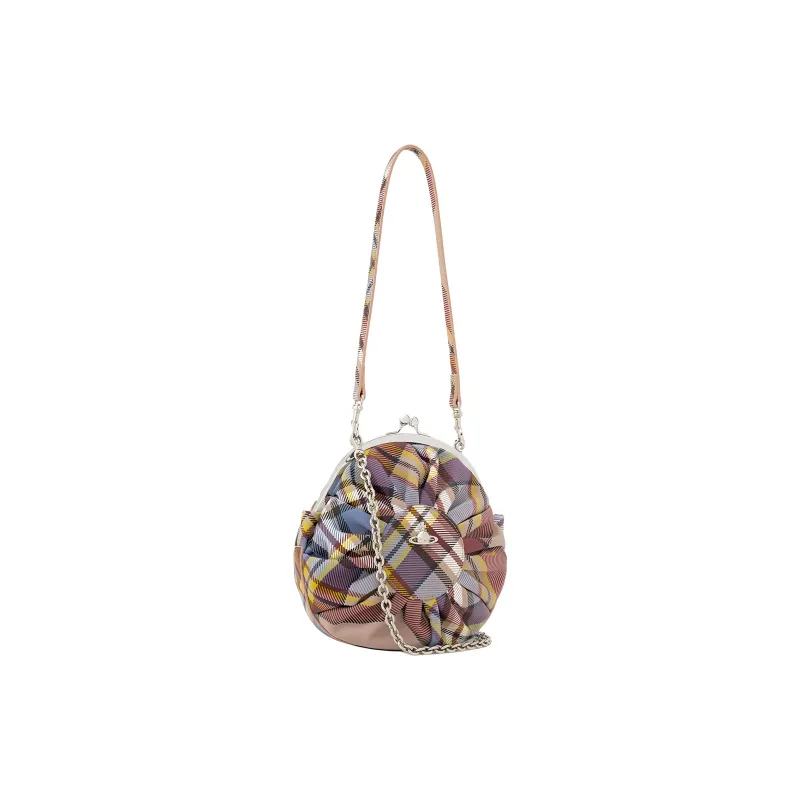 Vivienne Westwood Rosie Cow Leather Handbag, Shoulder Bag Women's Gray White-1