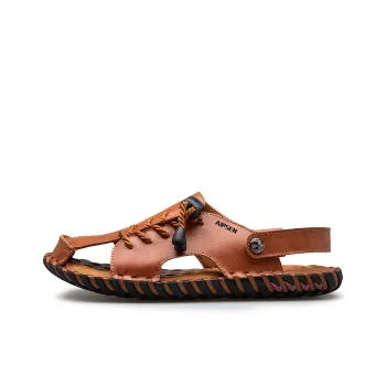 AIPSEN Beach Sandals Men's Red Brown