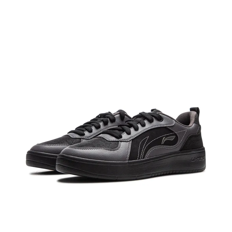 LiNing Spike Years Anti Slip Wear Resistant Low Top Skateboard Shoes Men's Black Gray-2