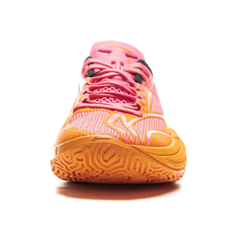 LiNing Cushioning, Slip Resistant, Abrasion Resistant, Rebound Grip Low Top Basketball Shoes Men's Pink Orange-4