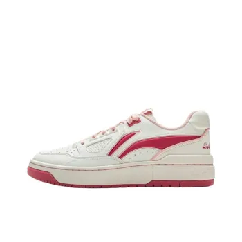 LiNing New Arrival Anti Slip Wear Resistant Low Top Skateboard Shoes Unisex White Pink