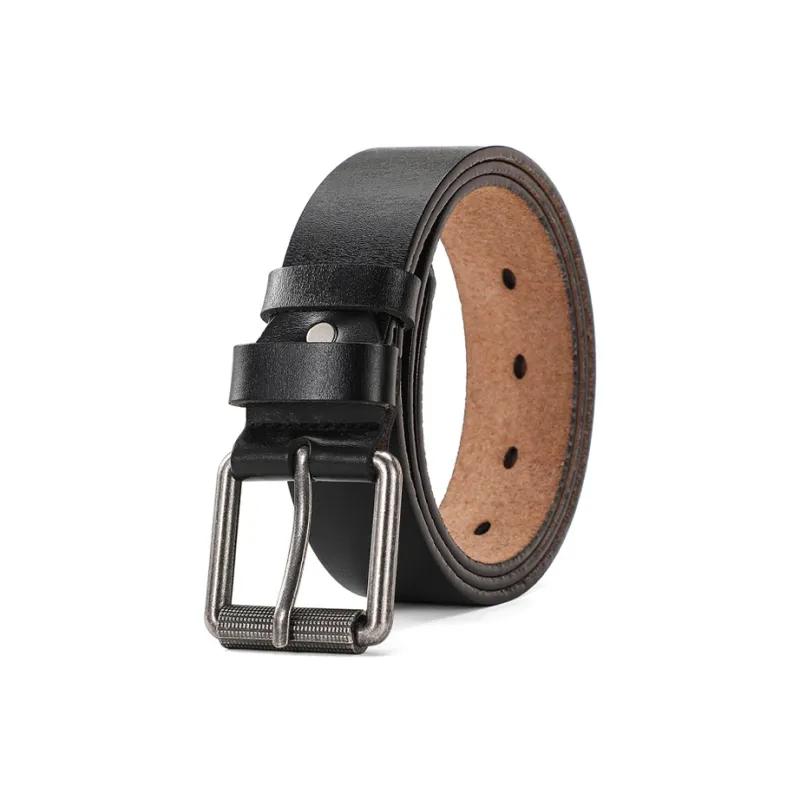Lanza Cow Split Leather Belts Men's Width 3.5CM-0