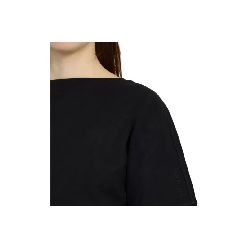 SAINT LAURENT Crewneck Cropped Sweatshirt-4