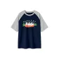 Navy Blue & White Heather Gray