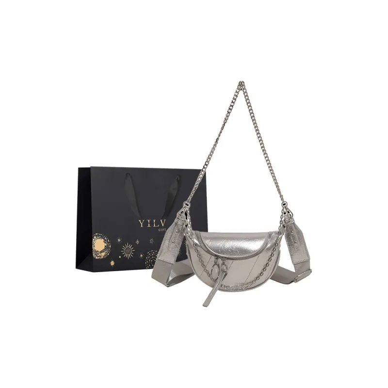 Yi Brigade PU Shoulder Bag Women's Black/White/Silver/Yellow-8