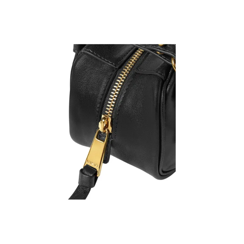 VERSACE Tag Lambskin Bowling Bag, Shoulder Bag, Handbag Mini Women's Black-3