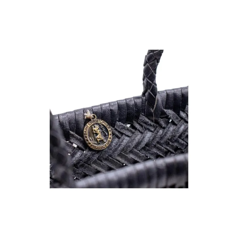 Dragon Diffusion Cow Leather Handbag Trumpets Women's Black-3