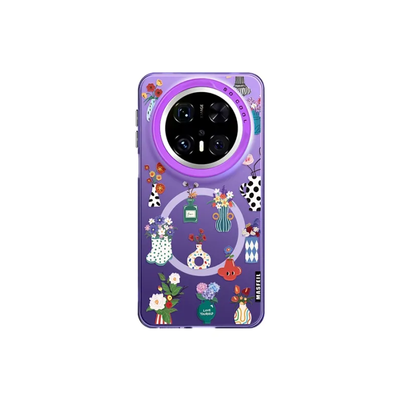 Marsfield Acrylic Material Soft Edge Magnetic Artistic Vase Phone Cases Compatibility Huawei Mate 70/60/50 Pro-0