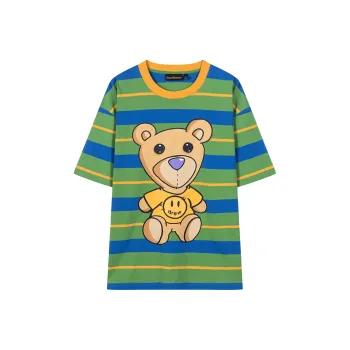 Drew House SS25 T Shirts Unisex Green Blue Stripes