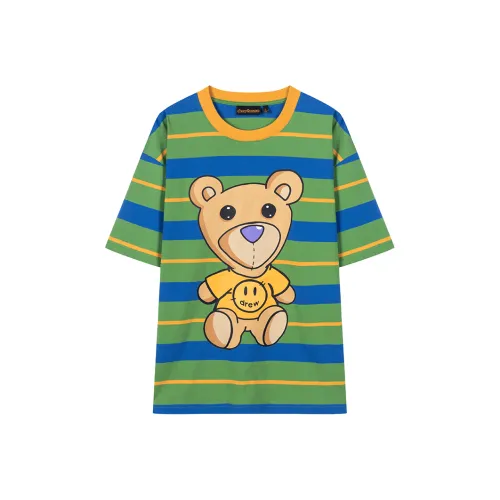 Drew House SS25 T Shirts Unisex Green Blue Stripes