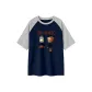Navy Blue & White Heather Gray