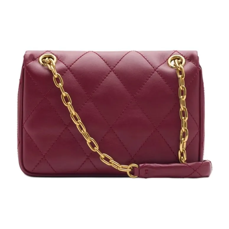 Burberry Cow Leather Shoulder Bag Trumpets Women's Red-1