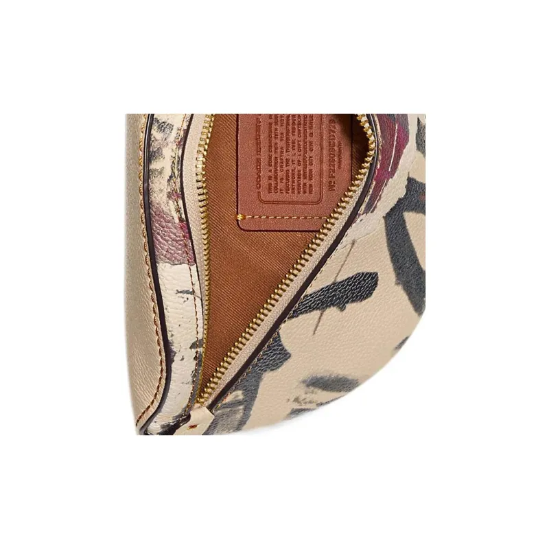 COACH MINT+SERF Collaboration Bethany Glossy Pebbled Leather Fanny Pack Small Size Women's Ivory White-4