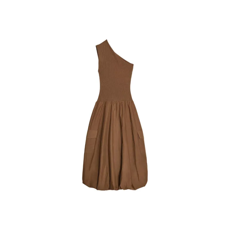 ZARA Sleeveless Dresses Women's Olive Green-1