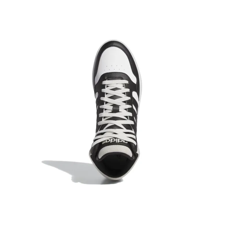 Adidas HOOPS 3.0 Anti Slip Wear Resistant Mid Top Skateboard Shoes Men's White-3