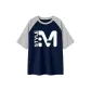 Navy Blue & White Heather Gray