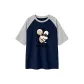 Navy Blue & White Heather Gray