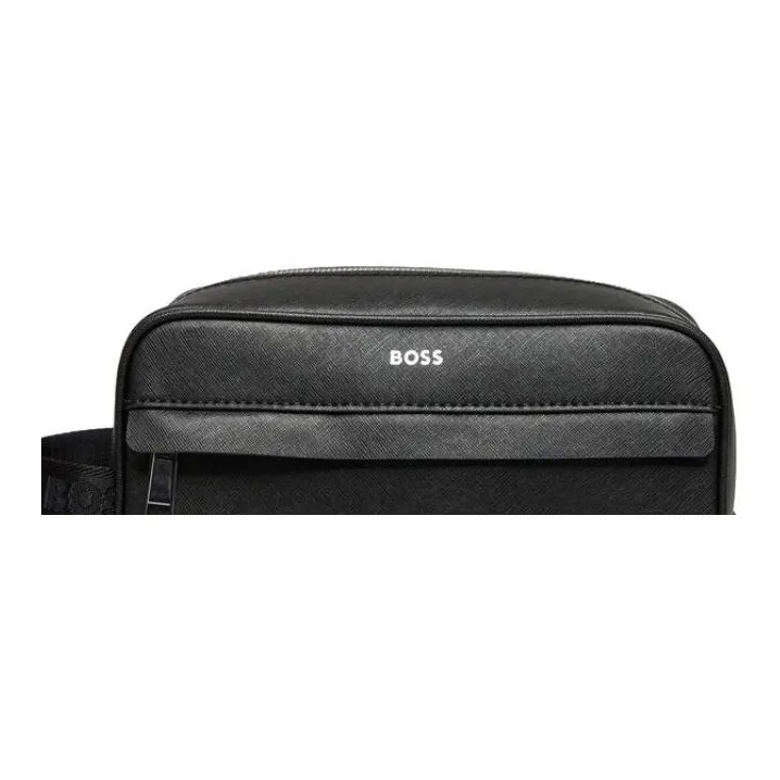 HUGO BOSS Leather Toiletry Bag Men's Black-4
