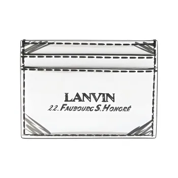 Lanvin Leather Wallet Women's Black White