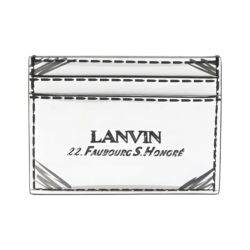 Lanvin Leather Wallet Women's Black White-0