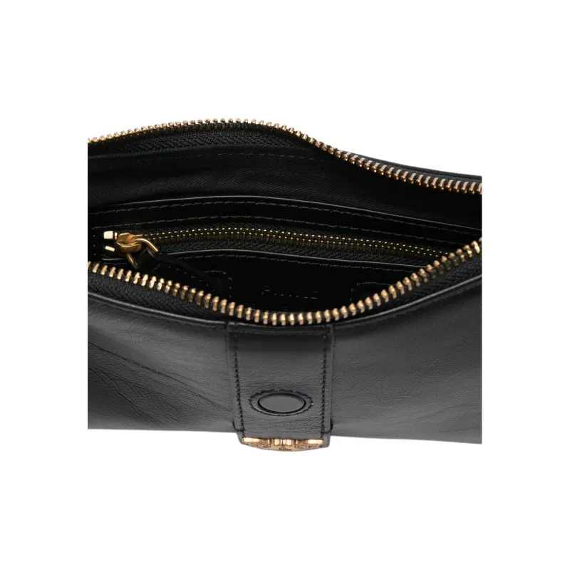 PINKO Calfskin Shoulder Bag Mini Women's Black-2