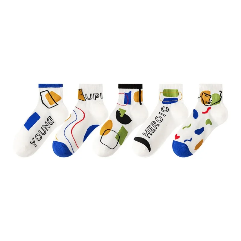 Yalu Mid Calf Socks Men's 5 Pack-12