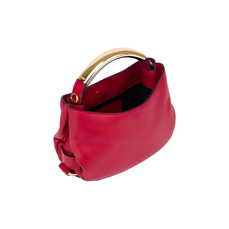 MOSCHINO Sheepskin Shoulder Bag Crossbody Bag Handbag Small Size Women's Red-2