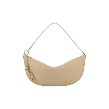 FERRAGAMO Leather Shoulder Bag Medium Size Women's Beige