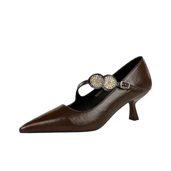 BIGTREE High Heels Women's Brown/Burgundy/Black