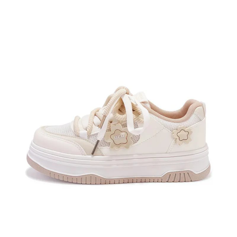 Fawn Miri Slip Resistant And Breathable Low Top Skateboard Shoes Women's Ecru-3