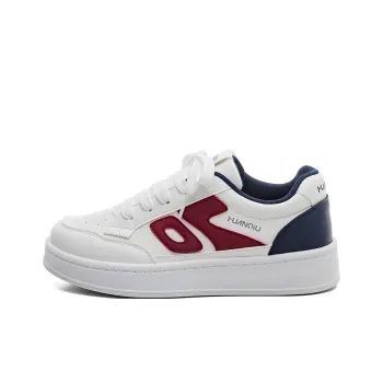 HUANQIU Slip Resistant Cushioning And Breathable Low Top Skateboard Shoes Women's White Blue Red