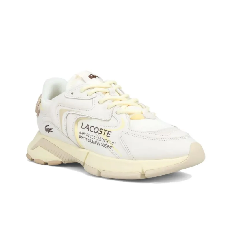 LACOSTE L003 Neo Cushioning, Wear Resistant Low Top Running Shoes Men's Ecru-2