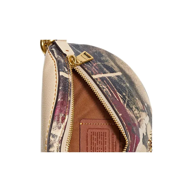 COACH MINT+SERF Collaboration Bethany Glossy Pebbled Leather Fanny Pack Small Size Women's Ivory White-3