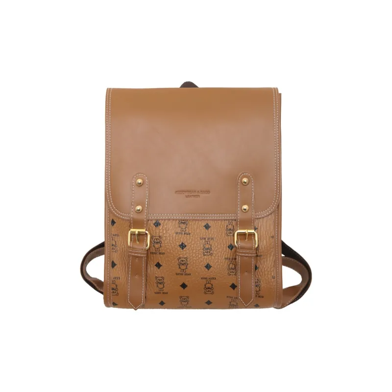 Yalu PU Backpack Women's Khaki/Pink/Coffee/Brown-18