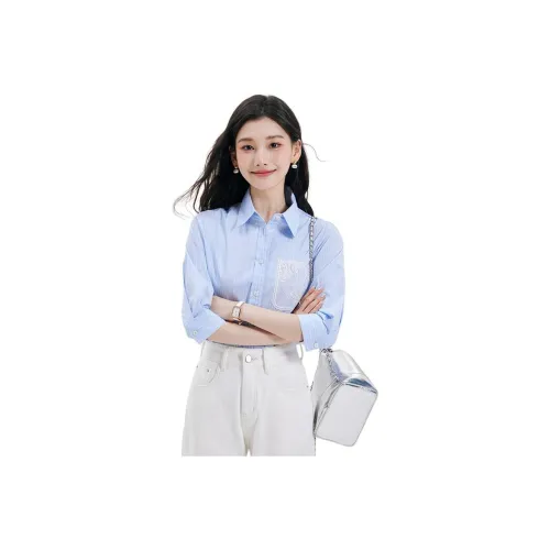 Dajia Poetry Shirts Women's Light Blue