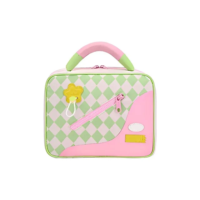 Boniu Polyester Toiletry Bag Women's Ecru & Yellow/Pink & Green-3