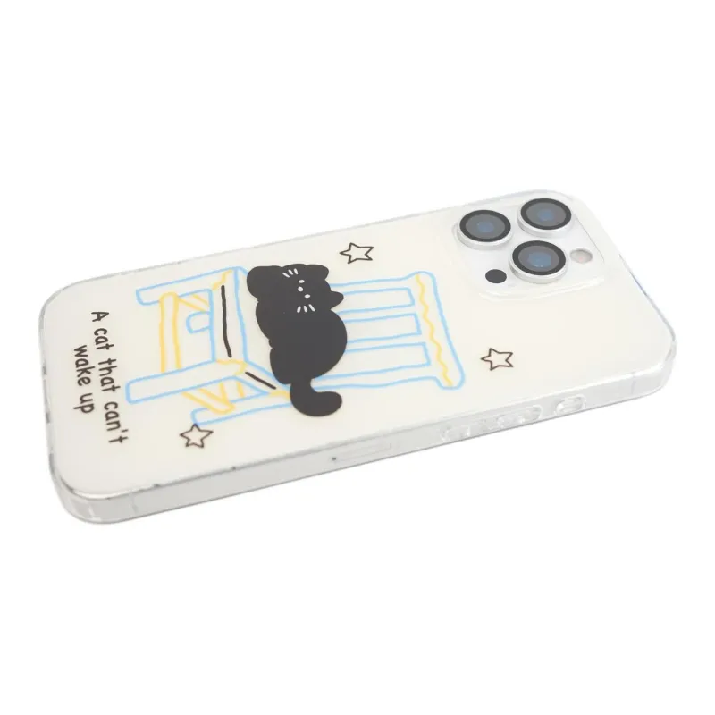 Sopi Acrylic Material Chair Black Cat Phone Cases Compatible With IPhone 16/15 Pro Max/Apple 13/14 Pro/Max-3