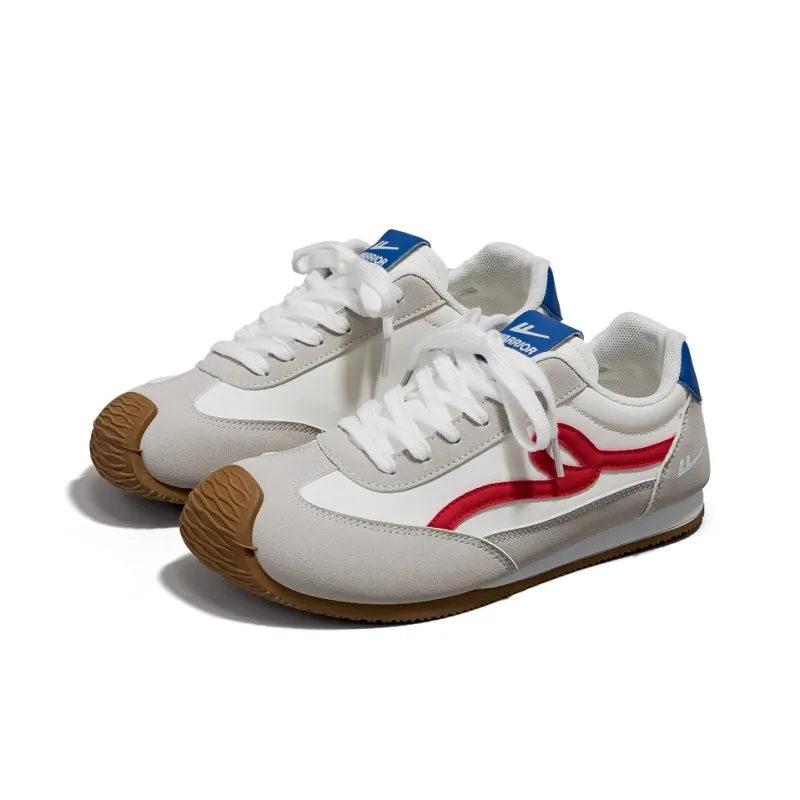 Warrior Non slip Lightweight Low Top Casual Shoes Women's Gray Blue Red-2
