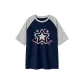 Navy Blue & White Heather Gray