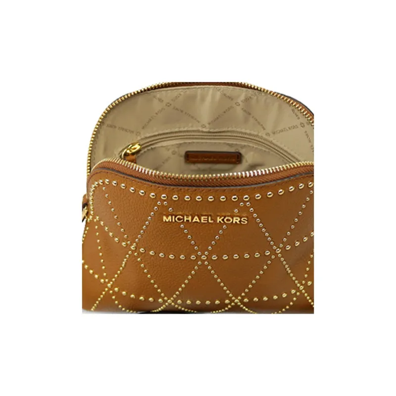 MICHAEL KORS Adele Leather Dome Bag Shoulder Bag Crossbody Bag Medium Size Women's Brown-5