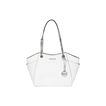 MICHAEL KORS Jet Set Coated Canvas Tote Bag, Shopping Bag, Shoulder Bag, Handbag Tubas Women's Silver